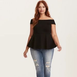 TORRID off the shoulder peplum top